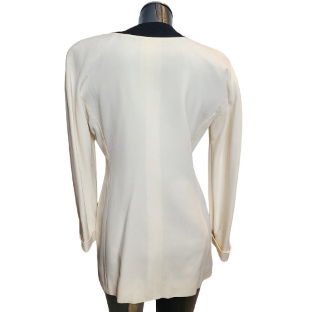 BEAUTIFUL GIORGIO ARMANI CONTRASTING BORDERS BLAZER / JACKET -SIZE: 8 - Picture 7 of 16
